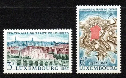 Luxembourg 1967 London treaty centenary stamps