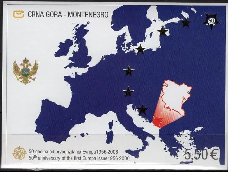 Montenegro 2006 Europa stamps 50 years Block