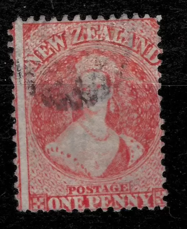 New Zealand 1864 1 p - orange QV Cat v 100e Used stamp