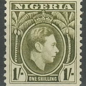 Nigeria year 1938 1 shilling postage stamp