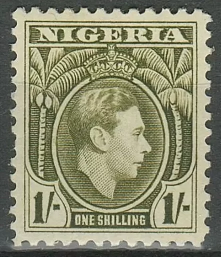 Nigeria year 1938 1 shilling postage stamp