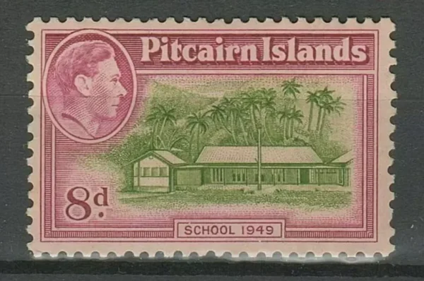 Pitcairn Islands year 1940 / 51 stamp 8d olive-green & magenta