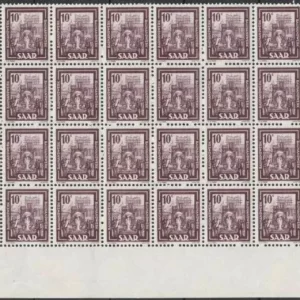 Saarland 1949 Michel Nr. 272 sheet part MNH