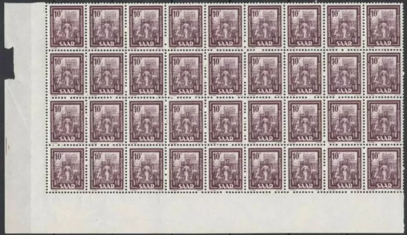 Saarland 1949 Michel Nr. 272 sheet part MNH