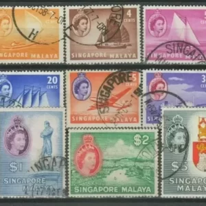 Singapore 1955 set to $5 stamps Used