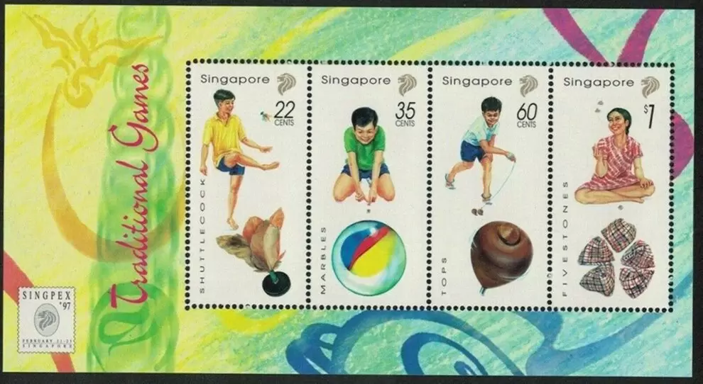 Singapore Traditional Games MS 1997 MNH stamps