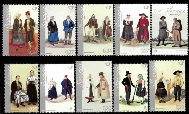 Slovenia year 2006/2016 stamps Slovenian Cultural Heritage – People costumes