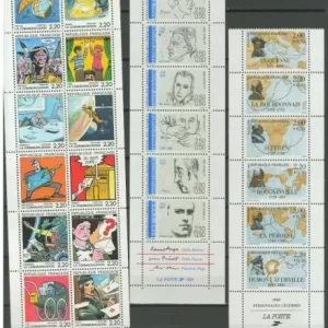 Stamps from Booklets x 6 – France 1987/90 New MNH