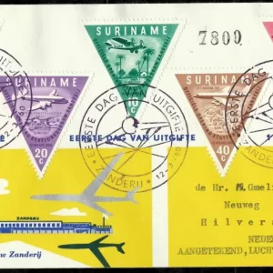 Suriname / Netherlands 1960 Recommended letter FDC / Airplanes