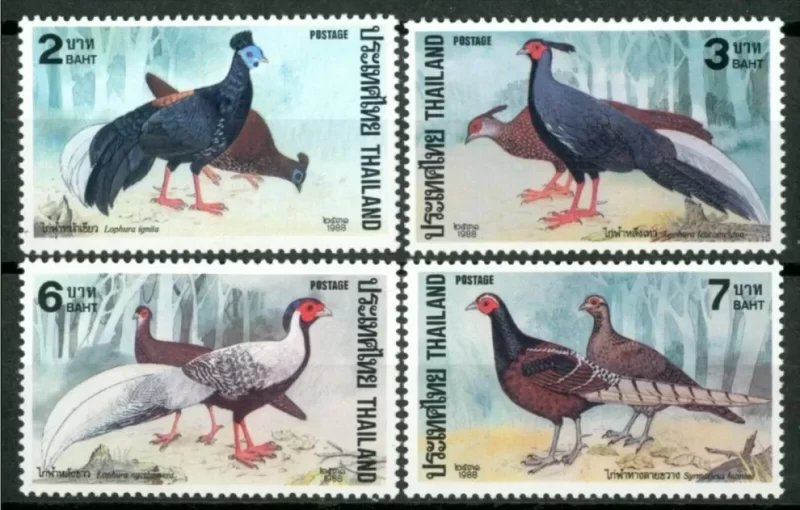 Thailand 1988 Fauna – Birds set postage stamps