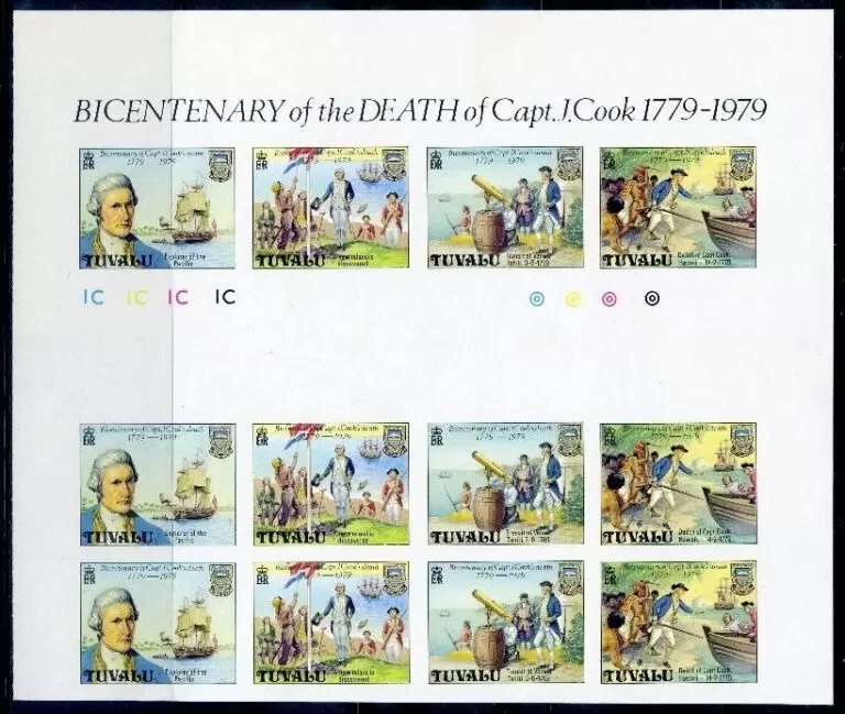 Tuvalu 1979 DAY of DEATH captain JAMES COOK stamps