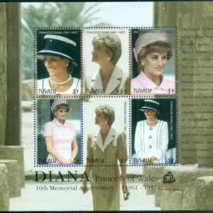 Tuvalu 2012 Princess Diana in Memoriam MNH stamps