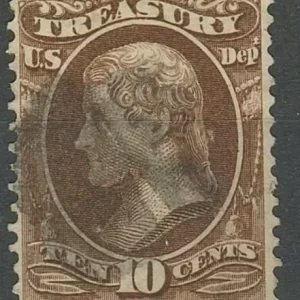 United States 1873 10c Treasury Department Stamp Used