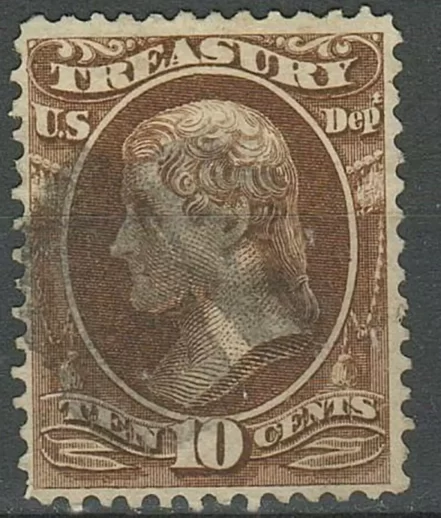 United States 1873 10c Treasury Department Stamp Used