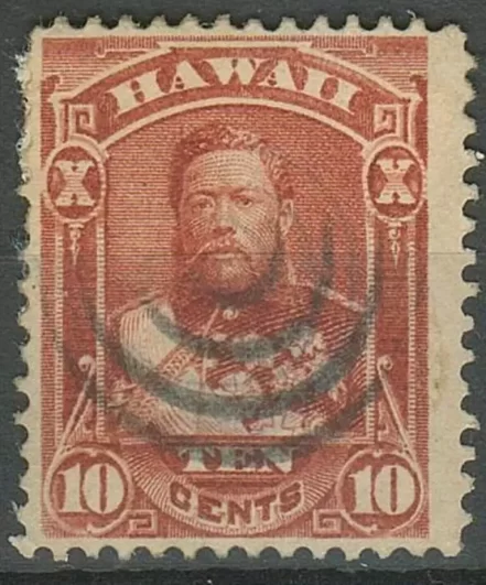 United States Hawaii year 1884 10 Cent Used stamp