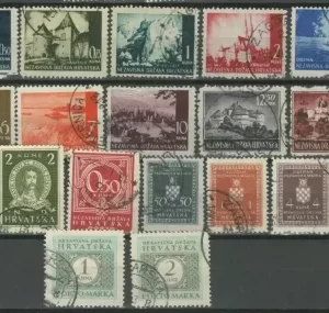 WWII – Croatia NDH 1941 / 1944 Lot of used stamps