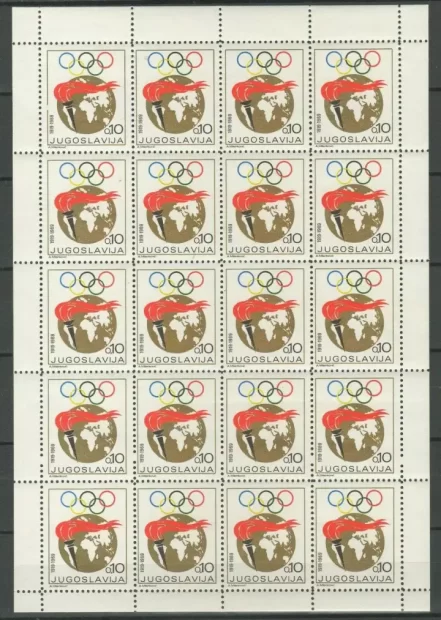 Yugoslavia 1969 Summer Olympic Games charity issues stamps