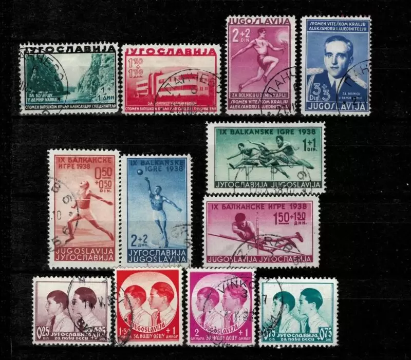 Yugoslavia Kingdom 1938 stamps Used sets