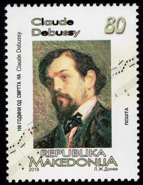Macedonia stamp year 2018 Music composer Claude Debussy MNH