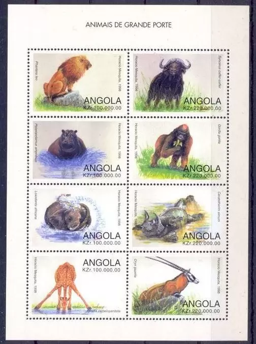 Angola year 1998 stamps Wild Animals full set ☀ MNH**