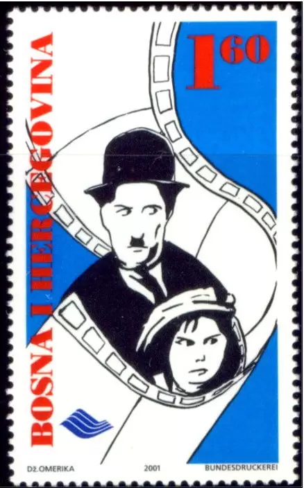 Bosnia year 2001 Charlie Chaplin stamp