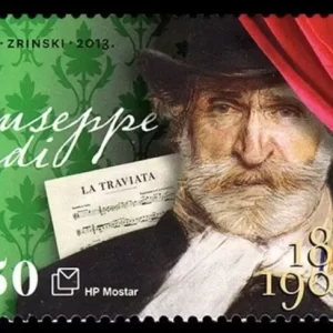 Bosnia Mostar year 2013 Music Composer Giuseppe Verdi stamp