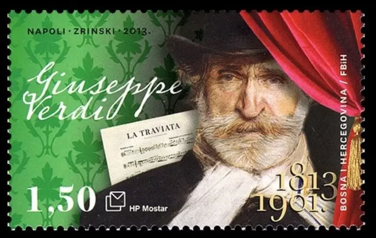 Bosnia Mostar year 2013 Music Composer Giuseppe Verdi stamp