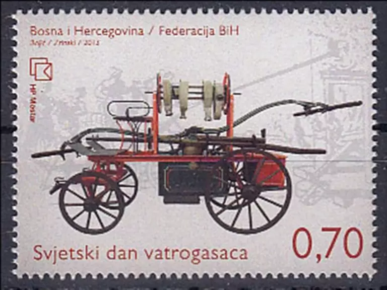 Bosnia - Mostar year 2013 stamp Fireman's vehicle MNH