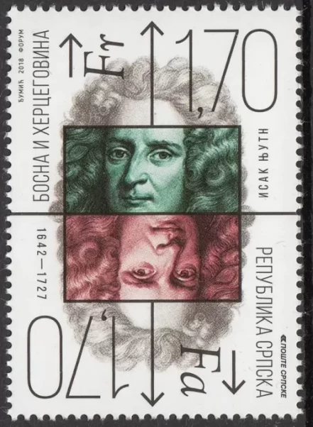 Bosnia Serbian stamps 2018 Isaac Newton Science