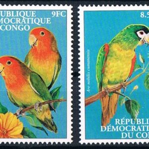 Congo year 2000 birds - Animals / Parrots full set