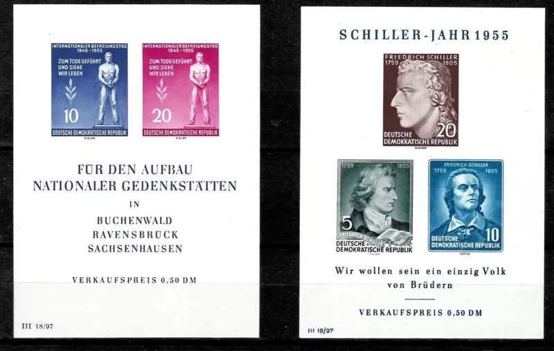 DDR 1955 fascism, Schiller MNH stamps