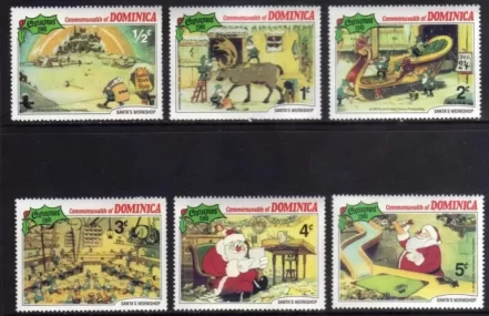 Dominica 1981 Christmas Disney Santa Cartoon stamps