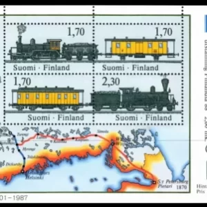 Finland 1987 Stamp exhibition Trains, Railways