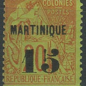 French Martinique year 1888 stamp ☀ 15/20 Unused