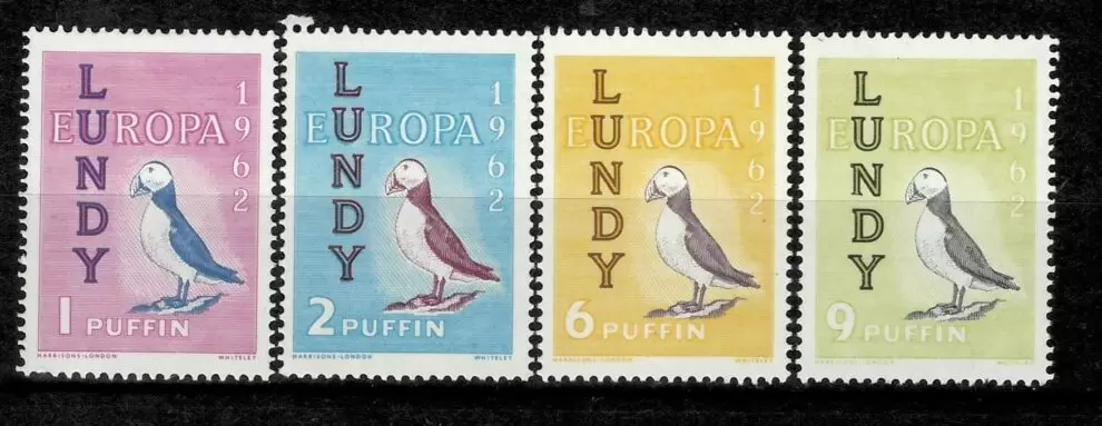 Great Britain Local Lundy 1954 Fauna – Birds Penguins stamps set