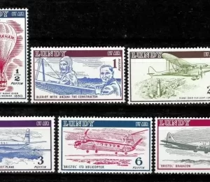 Great Britain Local Lundy island 1954 Planes Helicopters stamps