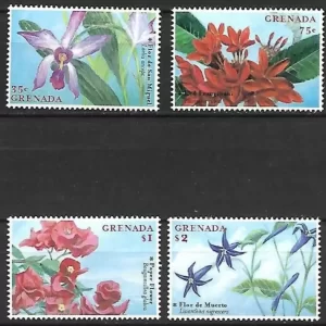 Grenada year 2000 stamps Caribbean Flowers set