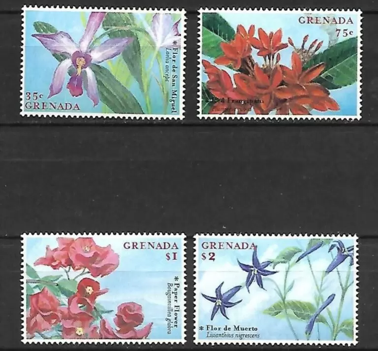 Grenada year 2000 stamps Caribbean Flowers set