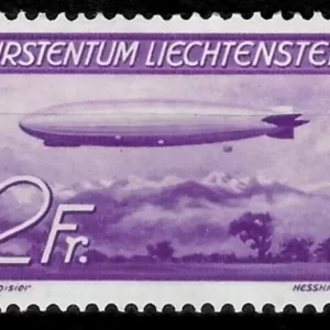 Liechtenstein 1936 2 Fr. Graff zeppelin MH stamp