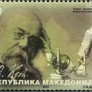 Macedonia postage stamp 2010 Biologists Robert Koch