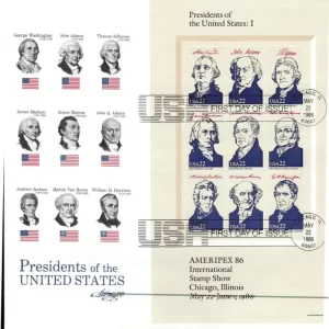 Presidents of the United States 1986 First Day Of Issue