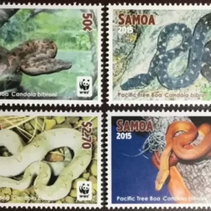 Samoa year 2015 stamps - WWF Pacific Tree Boa Snakes Reptiles MNH**