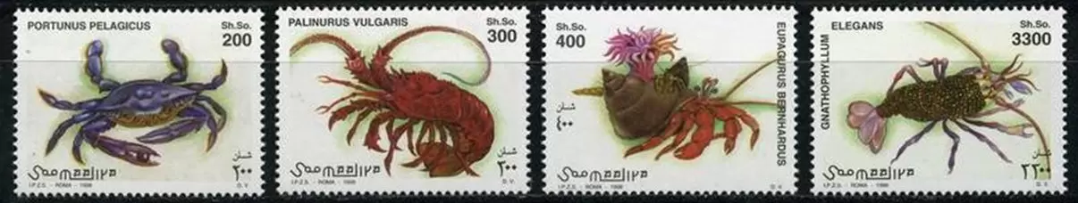 Somalia 1998 Fish Crabs Marine Life set MNH postage stamps