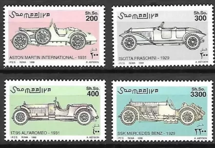 Somalia 1999 Historic Cars stamps set