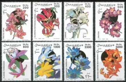 Somalia year 2002 stamps Orchids Flowers