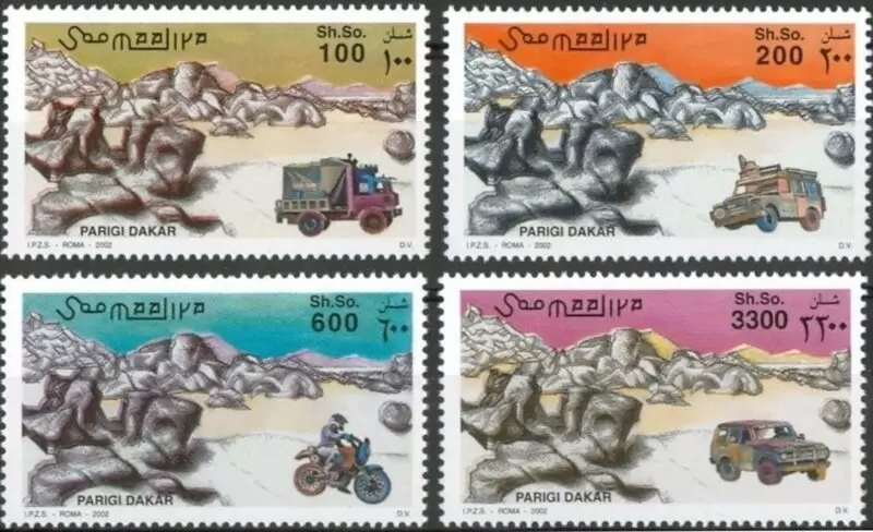 Somalia year 2002 stamps Rallye Paris to Dakar full set ☀ MNH **