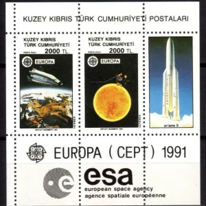 Turkish Cyprus 1991 Space / Europa CEPT stamps