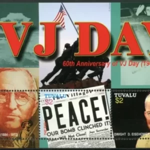 Tuvalu 2005 WWII VJ Day 60th Anniv Eisenhower Truman stamps