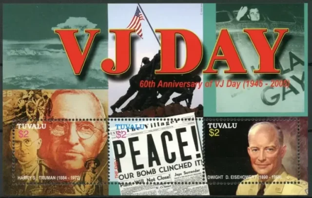 Tuvalu 2005 WWII VJ Day 60th Anniv Eisenhower Truman stamps