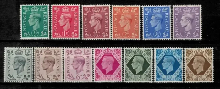 United Kingdom year 1937- 39 George VI stamps